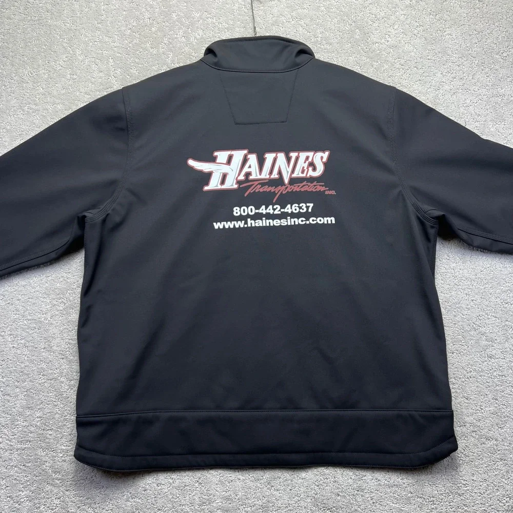 Carhartt Jacket Mens 2XL Black Crowley Soft-shell Fleece Lined Work Company Logo